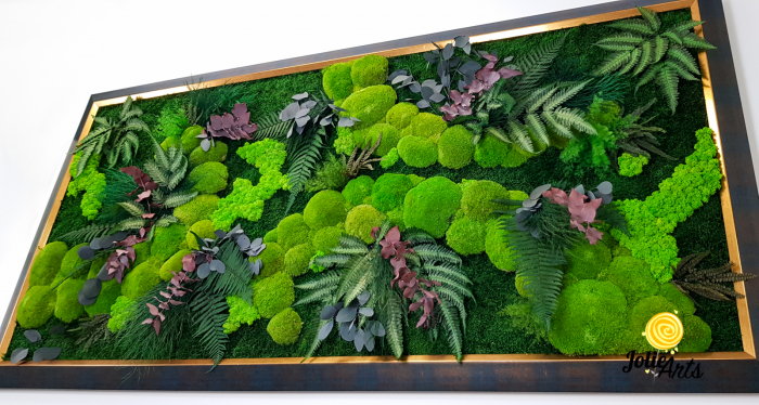 Tablou Island – mușchi, licheni, plante stabilizate, ramă aurie [5]