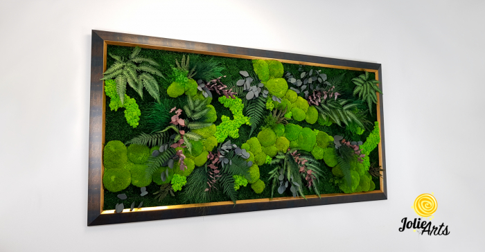 Tablou Island – mușchi, licheni, plante stabilizate, ramă aurie [4]