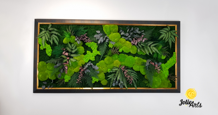 Tablou Island – mușchi, licheni, plante stabilizate, ramă aurie [3]