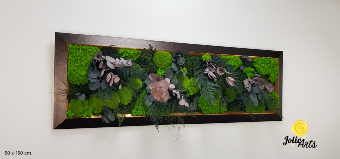Tablou Island – mușchi, licheni, plante stabilizate, ramă aurie [4]