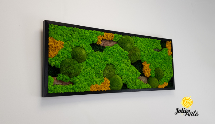Tablou Scoarță cu Galben Jolie Arts – Design Natural cu Licheni și Mușchi [5]