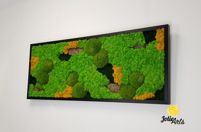 Tablou Scoarță cu Galben Jolie Arts – Licheni, Mușchi și Scoarță Naturală [3]