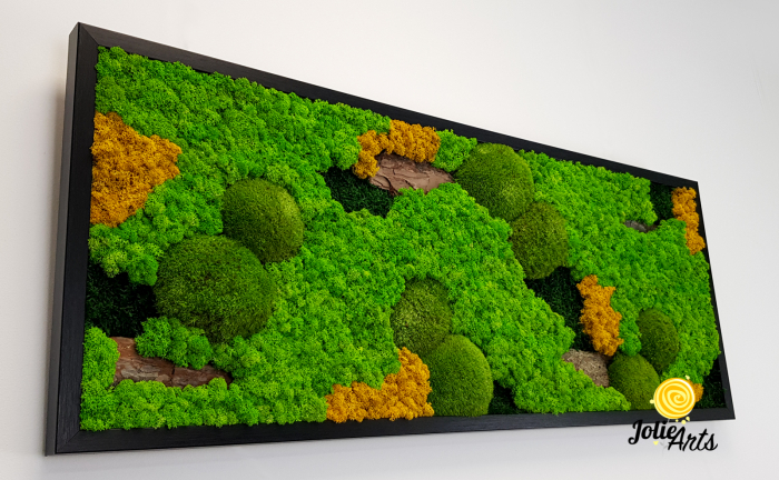 Tablou Scoarță cu Galben Jolie Arts – Licheni, Mușchi și Scoarță Naturală [6]