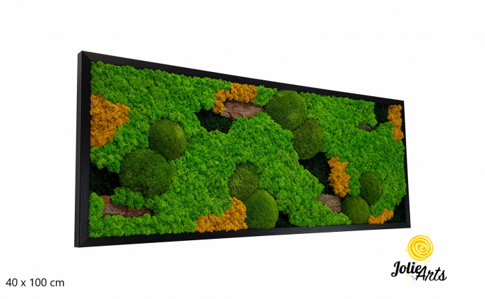 Tablou Scoarță cu Galben Jolie Arts – Licheni, Mușchi și Scoarță Naturală [2]