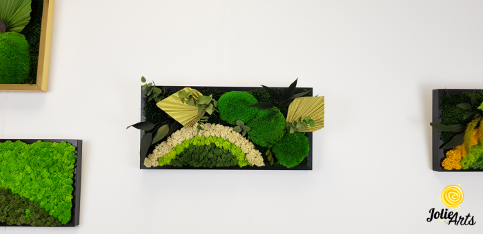 Model Soare cu Alb – licheni naturali, mușchi bombati, plante stabilizate Jolie Arts [4]