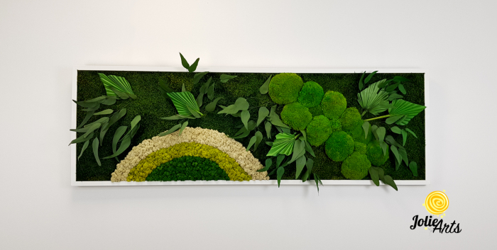 Model Soare cu Alb – licheni naturali, mușchi bombati, plante stabilizate Jolie Arts [4]
