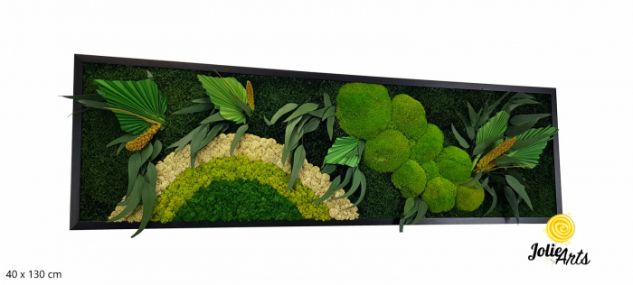 Tablou Soare cu Alb – licheni, mușchi stabilizați și plante naturale Jolie Arts [2]