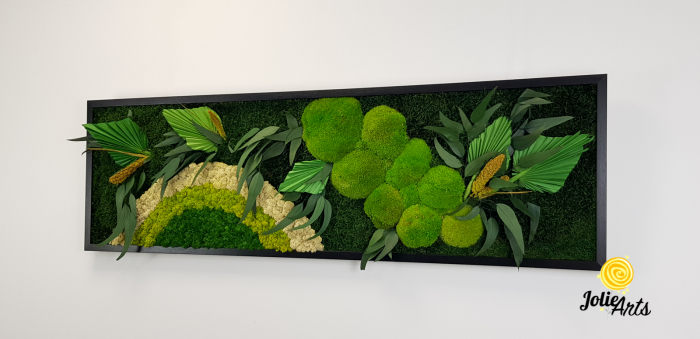 Tablou Soare cu Alb – licheni, mușchi stabilizați și plante naturale Jolie Arts [3]