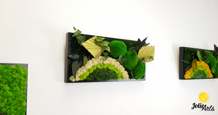 Tablou Soare cu Alb – licheni, mușchi stabilizați și plante naturale Jolie Arts [4]