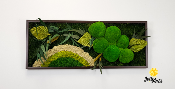 Tablou Soare cu Alb – licheni, mușchi stabilizați și plante naturale Jolie Arts [4]