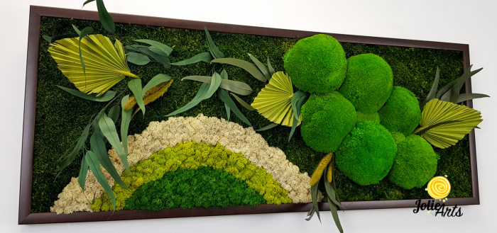 Tablou Soare cu Alb – licheni, mușchi stabilizați și plante naturale Jolie Arts [7]