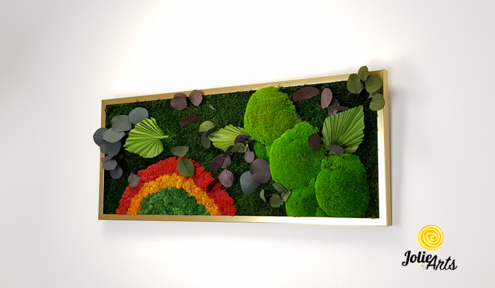 Tablou Soare cu Roșu – licheni, mușchi, plante conservate Jolie Arts [2]