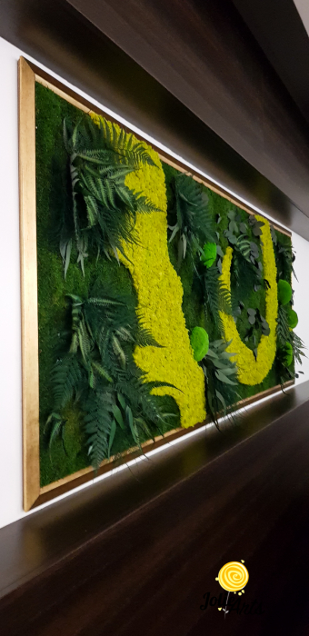 Panou decorat cu licheni, muschi si plante naturale stabilizate, Model Amazon [4]