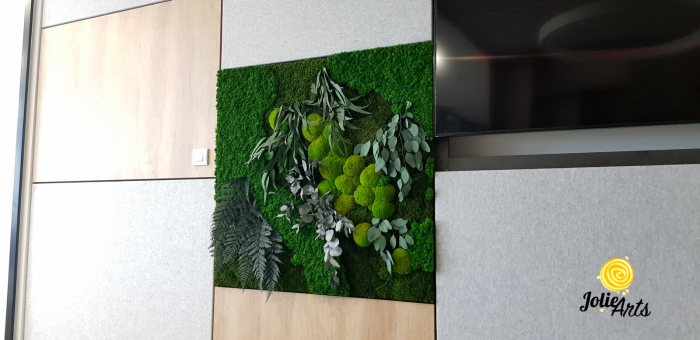 Tablou Green Flow – licheni, mușchi bombat și plante naturale, 80 x 100 cm ramă albă / 80 x 120 cm fără ramă [4]