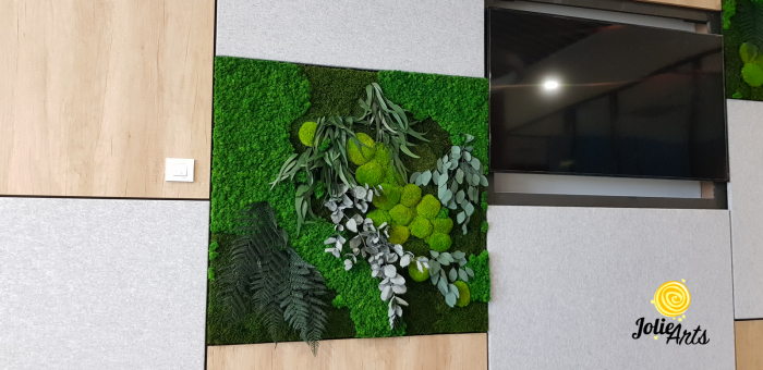 Tablou Green Flow – licheni, mușchi bombat și plante naturale, 80 x 100 cm ramă albă / 80 x 120 cm fără ramă [5]