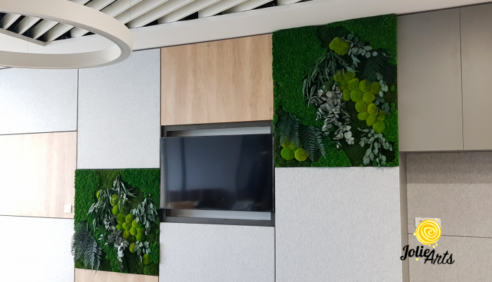 Tablou Green Flow – licheni, mușchi bombat și plante naturale, 80 x 100 cm ramă albă / 80 x 120 cm fără ramă [3]