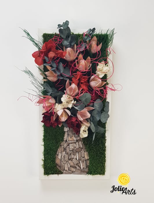 Pink Flower Vase, Plante Naturale Stabilizate si Muschi de Padure [3]