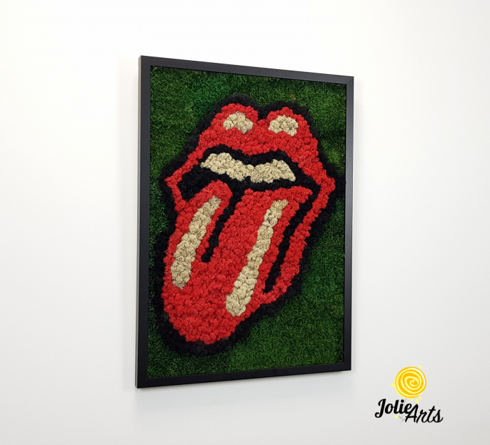 Rolling Stones Logo cu licheni si muschi naturali stabilizati [4]