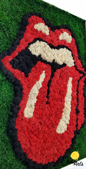 Rolling Stones Logo cu licheni si muschi naturali stabilizati [7]