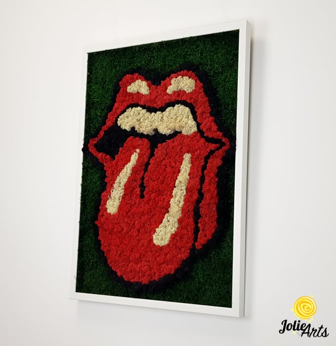 Rolling Stones Logo cu licheni si muschi naturali stabilizati [2]