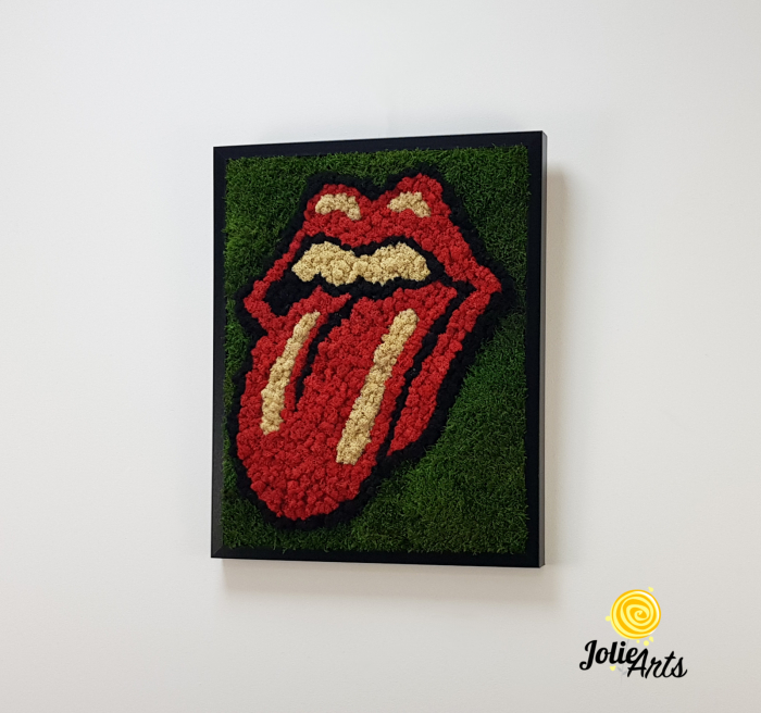 Rolling Stones Logo cu licheni si muschi naturali stabilizati [2]