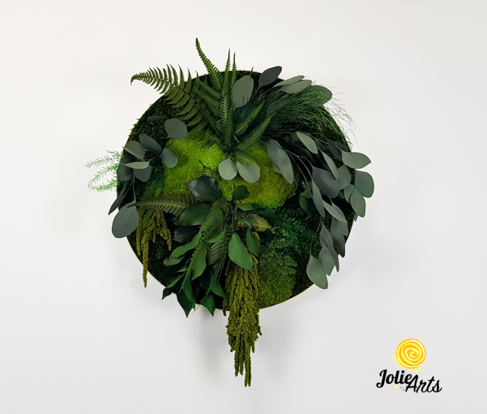 Tablou rotund Round Green Circle, licheni și mușchi naturali stabilizați Jolie Arts [3]