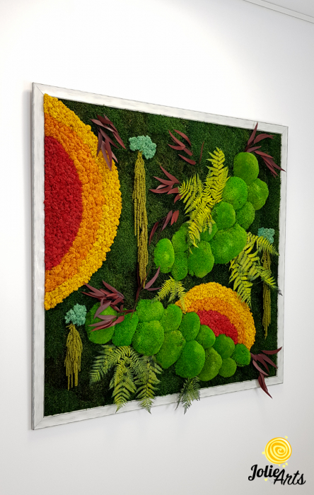 Tablou Curcubeu 130 x 130 cm cu ramă albă personalizată [6]