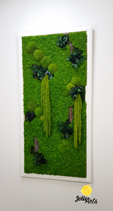 Tablou Amaranthus Verde Design Vertical cu ramă alb cu inserție gri [3]