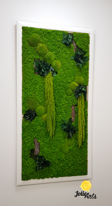 Tablou Amaranthus Verde Design Vertical cu ramă alb cu inserție gri [5]