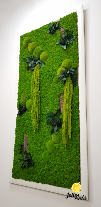 Tablou Amaranthus Verde Design Vertical cu ramă alb cu inserție gri [6]