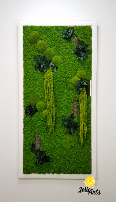 Tablou Amaranthus Verde Design Vertical cu ramă alb cu inserție gri [4]