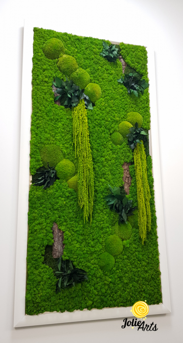 Tablou Amaranthus Verde Design Vertical cu ramă alb cu inserție gri [7]