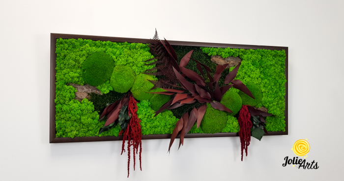 Tablou Amaranthus Roșu orizontal cu licheni și mușchi naturali [6]