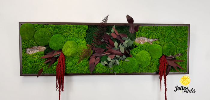Tablou Amaranthus Roșu orizontal cu licheni și mușchi naturali [4]