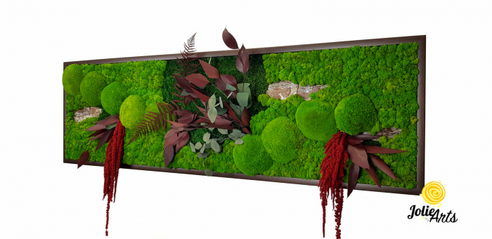 Tablou Amaranthus Roșu orizontal cu licheni și mușchi naturali [5]