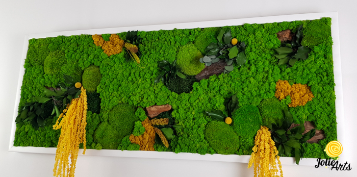 Tablou Amaranthus Galben natural cu licheni și mușchi bombat [4]