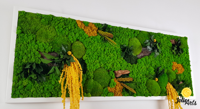 Tablou Amaranthus Galben natural cu licheni și mușchi bombat [5]