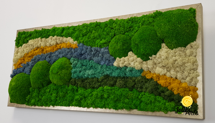 Tablou licheni, tablou muschi de padure, plante stabilizate, Jolie Arts, Model White Pacific [6]