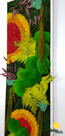 Tablou licheni, muschi si plante stabilizate, Model Soare, design vertical, Jolie Arts [5]