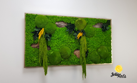 Tablou Amaranthus Verde Personalizat cu ramă argintie și plante naturale stabilizate [4]