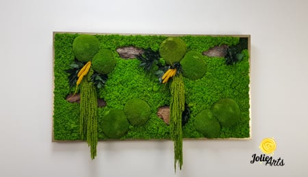 Tablou Amaranthus Verde Personalizat cu ramă argintie și plante naturale stabilizate [3]