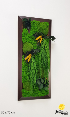 Toate Produsele - Tablou Amaranthus Verde Vertical – Ramă Patinată cu Auriu