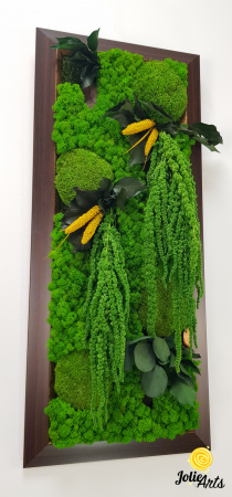 Tablou Amaranthus Verde Vertical – Ramă Patinată cu Auriu [4]