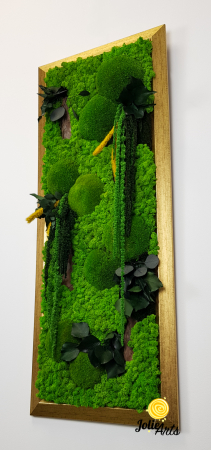 Tablou Amaranthus Verde Vertical – Ramă Patinată cu Auriu [6]