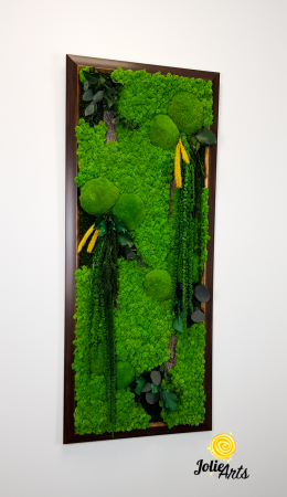 Tablou Amaranthus Verde Vertical – Ramă Patinată cu Auriu [4]