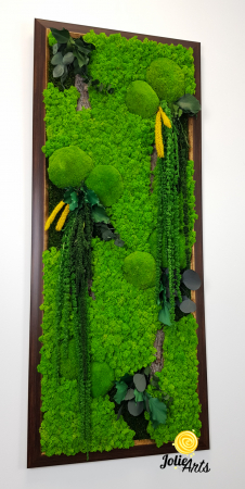 Tablou Amaranthus Verde Vertical – Ramă Patinată cu Auriu [5]