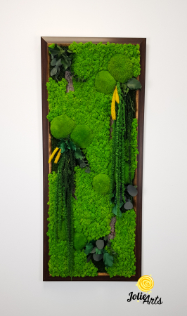 Tablou Amaranthus Verde Vertical – Ramă Patinată cu Auriu [3]