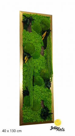 Tablou Amaranthus Verde Vertical – Ramă Patinată cu Auriu [2]