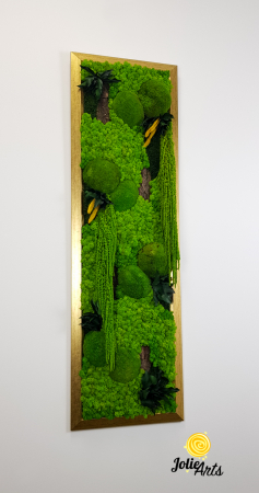 Tablou Amaranthus Verde Vertical – Ramă Patinată cu Auriu [5]