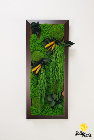 Tablou Amaranthus Verde Vertical – Ramă Patinată cu Auriu [2]